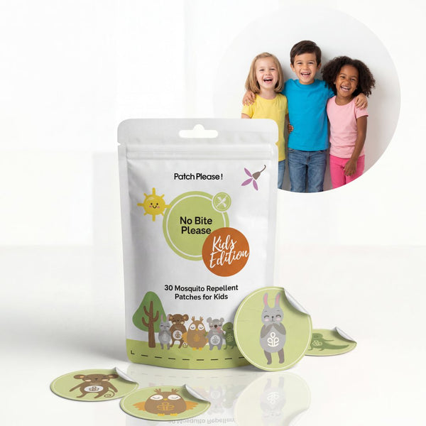 No Bite Kids Please: Kind mit Tier-Patch auf dem T-Shirt